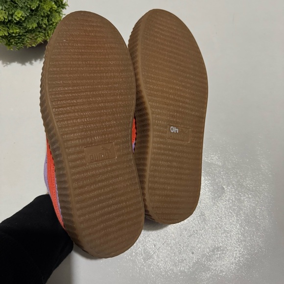 Puma Fenty NWOT Purple Lavender Suede Tangerine Orange Creeper Sneakers Size 7.5 - Picture 4 of 6